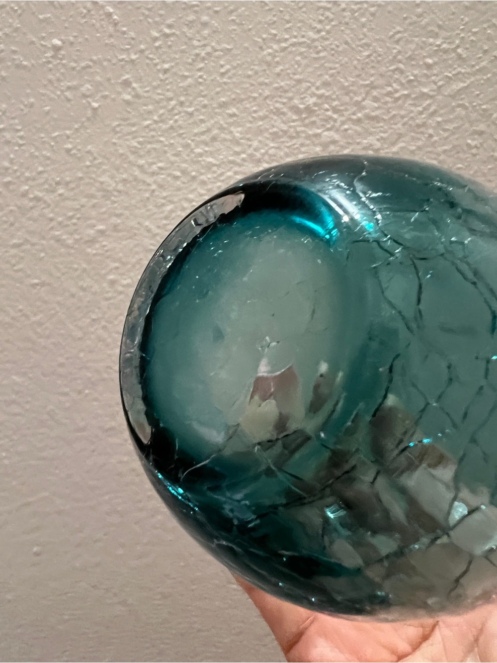 Pier 1 Blue Crackle Glass Teal Tumblers - Set of 6 Excellent Condition - Picture 5 of 8